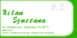 milan szmetana business card